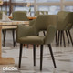 Icon Chairs - Vania P Hole Dining Chair with Arms and Round Legs - In Designer Fabrics & Eco Leathers - Décor for Business