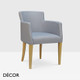 Icon Chairs - Lido P Dining Chair with Armrests and Square Legs - In Designer Fabrics & Eco Leathers - Décor for Business
