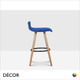 Icon Chairs - Bravo BS Bar Stool with a Low Backrest and Round Legs - In Designer Fabrics & Eco Leathers - Décor for Business