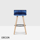 Icon Chairs - Bravo BS Bar Stool with a Low Backrest and Round Legs - In Designer Fabrics & Eco Leathers - Décor for Business