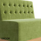 Icon Chairs - Nicky Bench with a Buttoned Back - In Designer Fabrics & Eco Leathers - Décor for Business