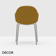 Midj - Sonny Dining Chair with Low Armrests and Straight Metal Legs - In Designer Fabrics & Eco Leathers -Décor for Designers