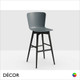11 K Midj - Calla Bar Stool with Tapered Wooden Legs, Bar Height - Polypropylene Body In Designer Colours - Décor for Designers
