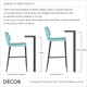 11 S Midj - Calla Bar Stool with Tapered Wooden Legs, Counter Height - Polypropylene Body In Designer Colours - Décor for Designers