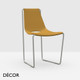 Midj - Apelle Chair with a Sled Base - Hide or Tuscan Hide Body in Designer Colours - Décor for Designers