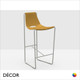 1 K Midj - Apelle Bar Stool with a Sled Base, Bar Height - Hide or Tuscan Hide Body in Designer Colours - Décor for Designers