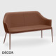 Midj - Lea Two-Seater Sofa with Tapered Metal Legs - In Designer Fabrics, Leather & Eco Leathers - Décor for Designers