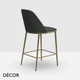 11 M Midj - Lea Bar Stool with Tapered Metal Legs, Counter Height - Hide or Tuscan Hide Body in Designer Colours - Décor for Designers