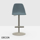 11 A Midj - Lea Gas-Lift Bar Stool with Swivel and Height Adjustable Base - In Designer Fabrics, Leather & Eco Leathers - Décor for Designers