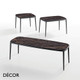 Midj - Lea Coffee Table with Tapered Metal Legs, Medium - Wood or Ceramic Top in Designer Finishes - Décor for Designers
