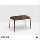 Midj - Lea Coffee Table with Tapered Metal Legs, Medium - Wood or Ceramic Top in Designer Finishes - Décor for Designers