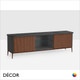 Midj - Lea Sideboard, Height 55cm - Ceramic Top and Doors in Wood or Covered in Fabric, Leather or Eco-Leather in Designer Colours - Décor for Designers