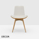 Midj - Dalia Dining Chair with Tapered Wooden Legs - In Designer Fabrics, Leather & Eco Leathers - Décor for Designers