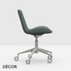 Midj - Dalia Office Chair - Swivel & Height-Adjustable on Wheels - In Designer Fabrics & Eco Leathers - Décor for Designers