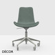 Midj - Dalia Office Chair - Swivel & Height-Adjustable on Wheels - In Designer Fabrics & Eco Leathers - Décor for Designers
