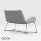 Midj - Dalia Two-Seater Sofa with Armrests and a Sled Base - In Designer Fabrics, Leather & Eco Leathers - Décor for Designers