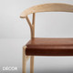 Midj - Oslo Chair with Armrests and a Braided Hide or Tuscan Hide Seat with a Natural Ash Veneer Frame - Décor for Designers