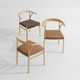 Midj - Oslo Chair with Armrests and a Hide or Tuscan Hide Seat with a Natural Ash Veneer Frame - Décor for Designers