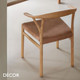 Midj - Oslo Chair with Armrests and a Hide or Tuscan Hide Seat with a Natural Ash Veneer Frame - Décor for Designers
