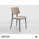Midj - Joe Dining Chair in Designer Fabrics & Eco Leathers with Tapered Metal Legs - Décor for Designers