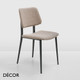 Midj - Joe Dining Chair in Designer Fabrics & Eco Leathers with Tapered Metal Legs - Décor for Designers