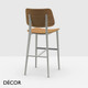 1 W Midj - Joe Bar Stool with Tapered Metal Legs and a Wood Veneer Seat & Backrest, Counter Height | In Designer Wood Stains & Finishes - Décor for Designers 1 W Midj - Joe Bar Stool with Tapered Metal Legs and a Wood Veneer Seat & Backrest, Counter Height | In Designer Wood Stains & Finishes - Décor for Designers