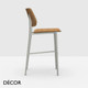 1 W Midj - Joe Bar Stool with Tapered Metal Legs and a Wood Veneer Seat & Backrest, Counter Height | In Designer Wood Stains & Finishes - Décor for Designers 1 W Midj - Joe Bar Stool with Tapered Metal Legs and a Wood Veneer Seat & Backrest, Counter Height | In Designer Wood Stains & Finishes - Décor for Designers