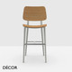 1 W Midj - Joe Bar Stool with Tapered Metal Legs and a Wood Veneer Seat & Backrest, Counter Height | In Designer Wood Stains & Finishes - Décor for Designers 1 W Midj - Joe Bar Stool with Tapered Metal Legs and a Wood Veneer Seat & Backrest, Counter Height | In Designer Wood Stains & Finishes - Décor for Designers