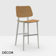 1 W Midj - Joe Bar Stool with Tapered Metal Legs and a Wood Veneer Seat & Backrest, Counter Height | In Designer Wood Stains & Finishes - Décor for Designers 1 W Midj - Joe Bar Stool with Tapered Metal Legs and a Wood Veneer Seat & Backrest, Counter Height | In Designer Wood Stains & Finishes - Décor for Designers