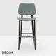 Midj - Joe Bar Stool with Tapered Metal Legs, Bar Height - Hide or Tuscan Hide Seat and Backrest in Designer Colours - Décor for Designers