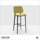 1 S Midj - Joe Bar Stool with Tapered Metal Legs, Bar Height - Designer Fabric, Leather & Eco Leather Seat and Backrest in Designer Colours - Décor for Designers 1 S Midj - Joe Bar Stool with Tapered Metal Legs, Bar Height - Designer Fabric, Leather & Eco Leather Seat and Backrest in Designer Colours - Décor for Designers