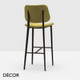 1 S Midj - Joe Bar Stool with Tapered Metal Legs, Bar Height - Designer Fabric, Leather & Eco Leather Seat and Backrest in Designer Colours - Décor for Designers 1 S Midj - Joe Bar Stool with Tapered Metal Legs, Bar Height - Designer Fabric, Leather & Eco Leather Seat and Backrest in Designer Colours - Décor for Designers