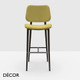 1 S Midj - Joe Bar Stool with Tapered Metal Legs, Bar Height - Designer Fabric, Leather & Eco Leather Seat and Backrest in Designer Colours - Décor for Designers 1 S Midj - Joe Bar Stool with Tapered Metal Legs, Bar Height - Designer Fabric, Leather & Eco Leather Seat and Backrest in Designer Colours - Décor for Designers