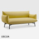 Midj - Area Two Seat Sofa with Armrests in Designer Fabrics & Eco Leathers - Décor for Business