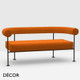 Midj - Qua-ndo Sofa Featuring a Bolster-Back Backrest - In Designer Fabrics, Leathers & Eco Leathers - Décor for Designers