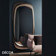 Midj - Bold Mirror H200 with a Mirrored or Upholstered Frame In Designer Fabrics, Leather & Eco Leathers - Décor for Designers