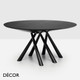 A1 Midj - Forest Table Featuring a Ø150cm Round Top in Designer Wood Veneers, Marbles & Ceramics - Décor for Designers