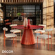A1 Midj - Plisse Table with a Veneered Wood, Crystalceramic or Marble Top and Lacquered Metal Base - Décor for Designers