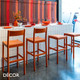 Décor Select - Palma Bar Stool without Backrest in Natural or Stained Ash, Bar and Counter Heights - In Designer Wood Stain Colours - Décor Business