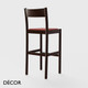 Décor Select - Palma Bar Stool with Backrest in Natural or Stained Ash, Bar and Counter Heights with an Upholstered Seat - In Designer Fabrics and Wood Finishes - Décor for Business