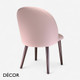 Icon Chairs - Georgina Chair with a Curved Backrest with Wooden Legs - In Designer Fabrics & Eco Leathers - Décor for Business