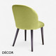Icon Chairs - Nora Chair with a Curved Backrest with Wooden Legs - In Designer Fabrics & Eco Leathers - Décor for Business