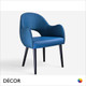 Icon Chairs - Look Hole Chair with Armrests and Wooden Legs - In Designer Fabrics & Eco Leathers - Décor for Business
