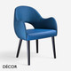 Icon Chairs - Look Hole Chair with Armrests and Wooden Legs - In Designer Fabrics & Eco Leathers - Décor for Business