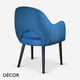 Icon Chairs - Look Hole Chair with Armrests and Wooden Legs - In Designer Fabrics & Eco Leathers - Décor for Business