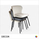 Icon Chairs - Baciata Stackable Chair with a Curved Backrest with Metal Legs - In Designer Fabrics & Eco Leathers - Décor for Business
