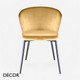 Icon Chairs - Loden Chair with a Curved Backrest with Metal Legs - In Designer Fabrics & Eco Leathers - Décor for Business