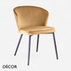 Icon Chairs - Loden Chair with a Curved Backrest with Metal Legs - In Designer Fabrics & Eco Leathers - Décor for Business