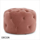 Décor Concept - Po Buttoned Round Pouf, 60cm Diametre - In Designer Fabrics & Eco Leathers - Décor for Business