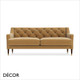 Décor Concept - Amadeo Diamond Button Back Two-Seater Sofa with Brass Capped Feet - In Designer Fabrics & Eco Leathers - Décor for Business
